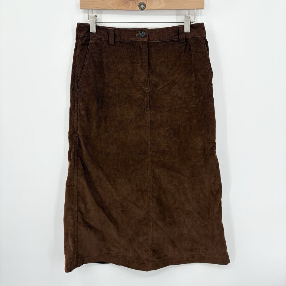 Aritzia Sunday Best Miko Corduroy Midi Skirt 2 Brown Low Rise Indie Capsule Boho